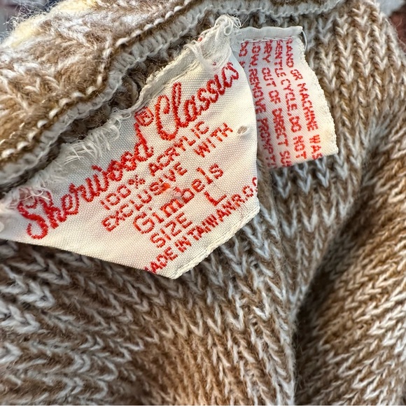 Gimbels Sherwood Classics Vintage Stripe Cardigan Sweater 70’s Size Large - Picture 10 of 11